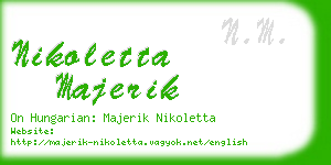 nikoletta majerik business card